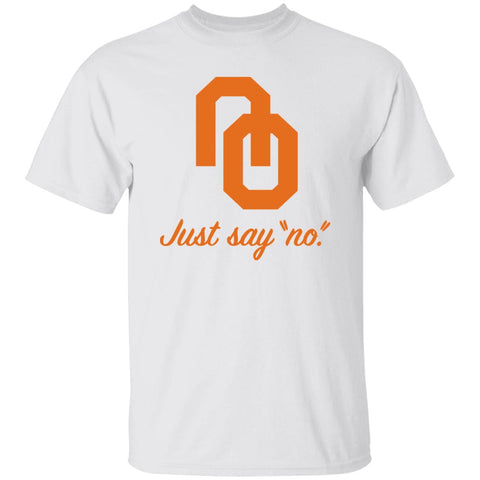 Just say NO! White Shirt w/ Orange Imprint