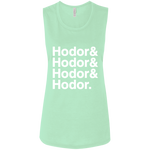 Hodor Ladies' Muscle Tank (White Imprint)
