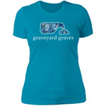 Graveyard Graves Ladies' T-Shirt (White Trash Logo Print)