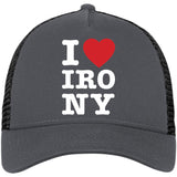 I Heart Irony Trucker Hat