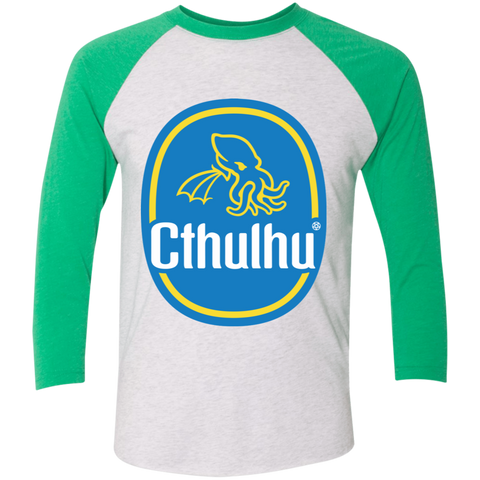Cthulhu Banana Tri-Blend 3/4 Sleeve Baseball Raglan T-Shirt