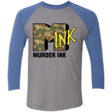 Murder Ink Retro (MINK) Tri-Blend 3/4 Sleeve Baseball Raglan T-Shirt