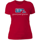 Graveyard Graves Ladies' T-Shirt (White Trash Logo Print)