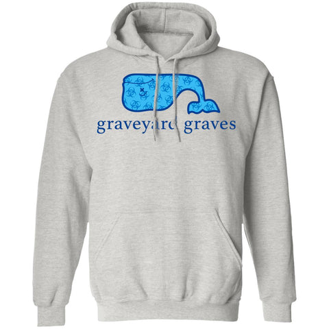 Graveyard Graves Pullover Hoodie (Blue Print)